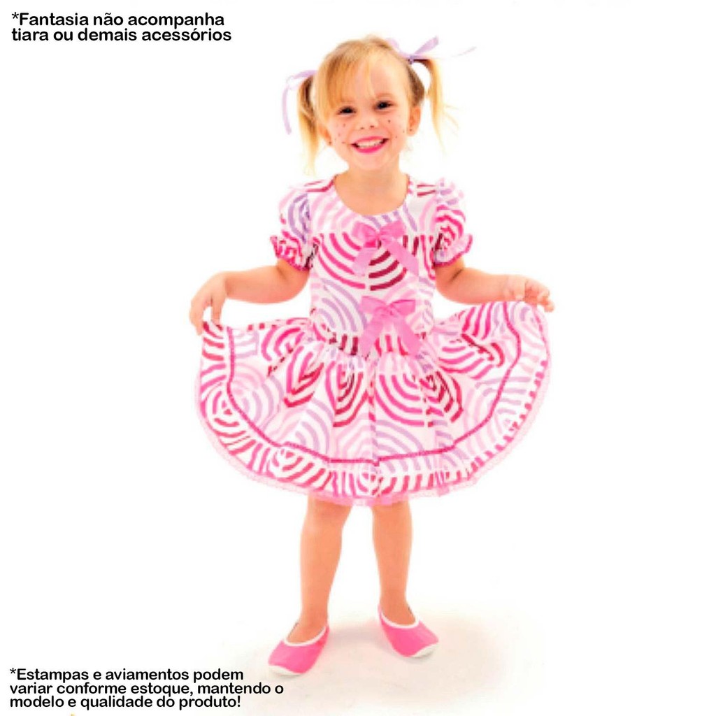 Vestido Infantil Festa Junina Floral Laço
