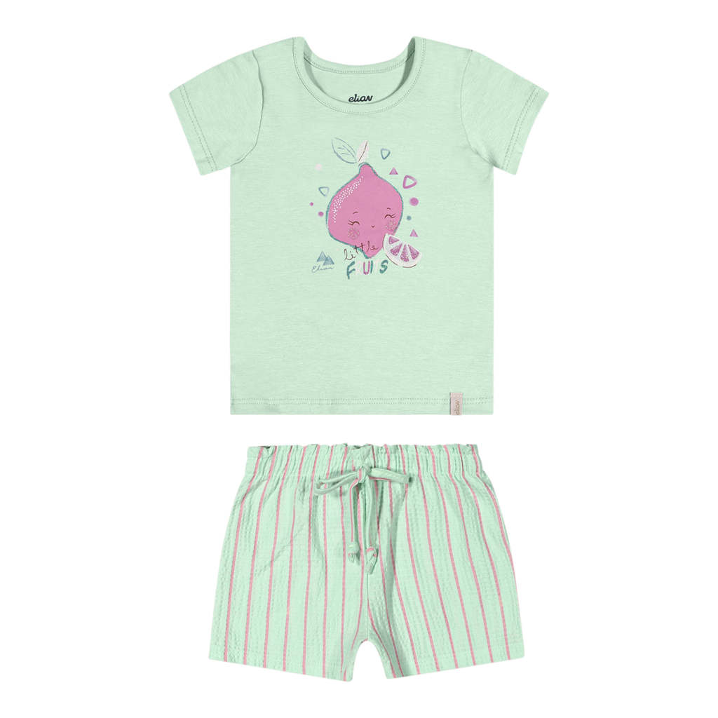 Conjunto Bebê Menina Frutinhas Elian – Verde | Conforto e Estilo