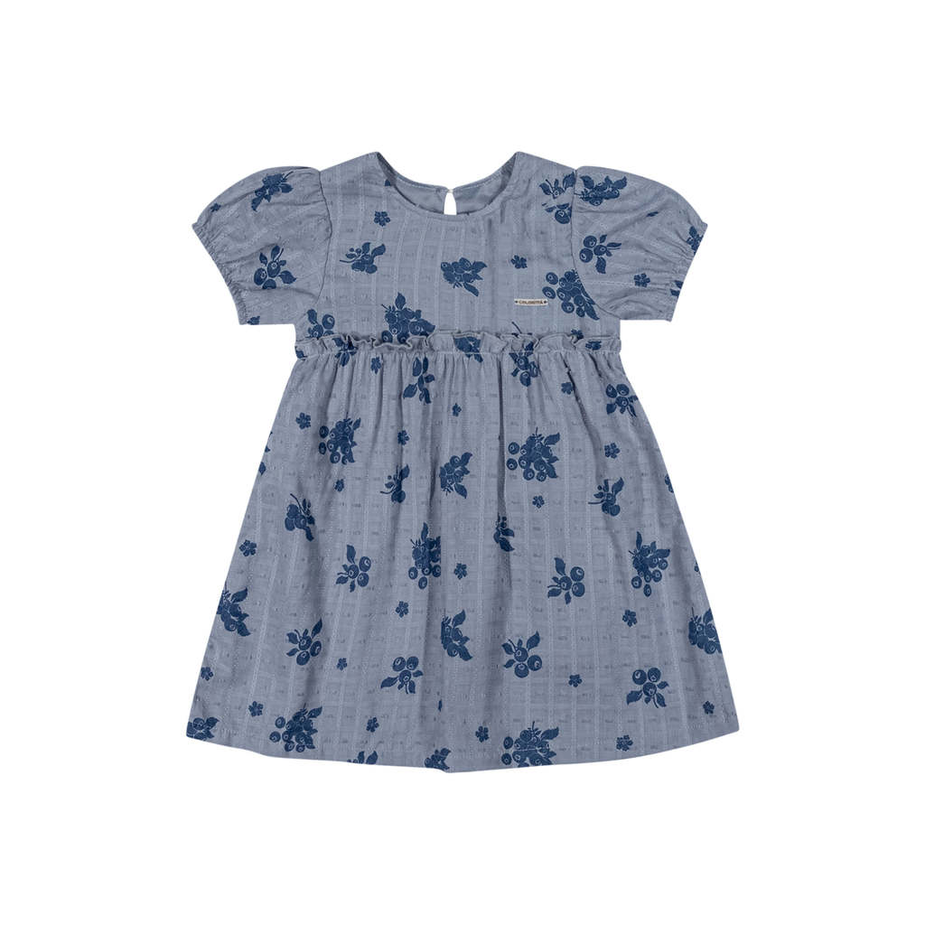 Vestido Bebê Curto Texturizado Colorittá Azul