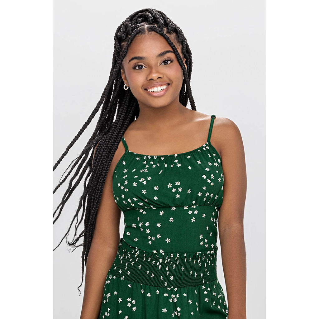 Regata Cropped Floral Menina Verde Beats