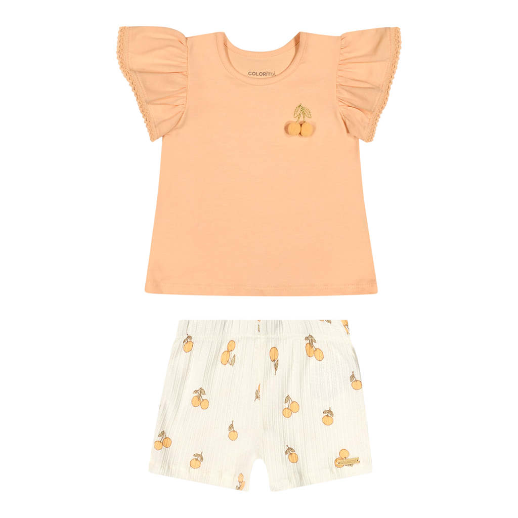 Conjunto Bebê Menina Cereja Colorittá Laranja – Conforto e Estilo