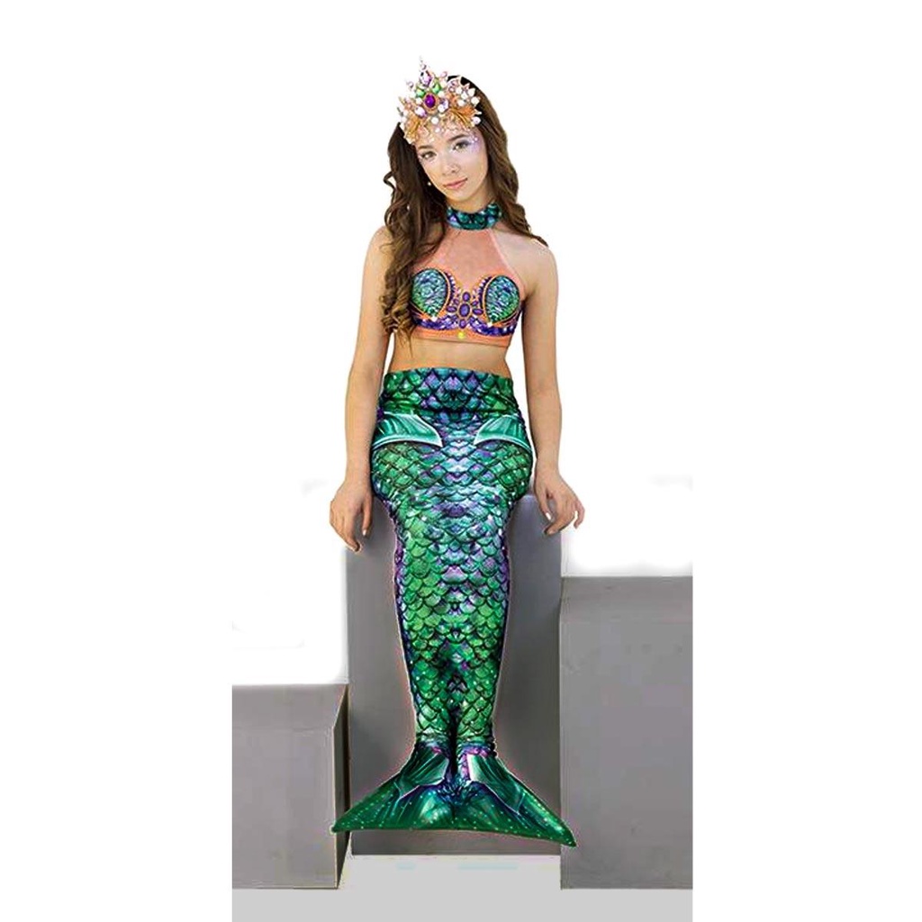Fantasia Sereia Perola Verde Infantil