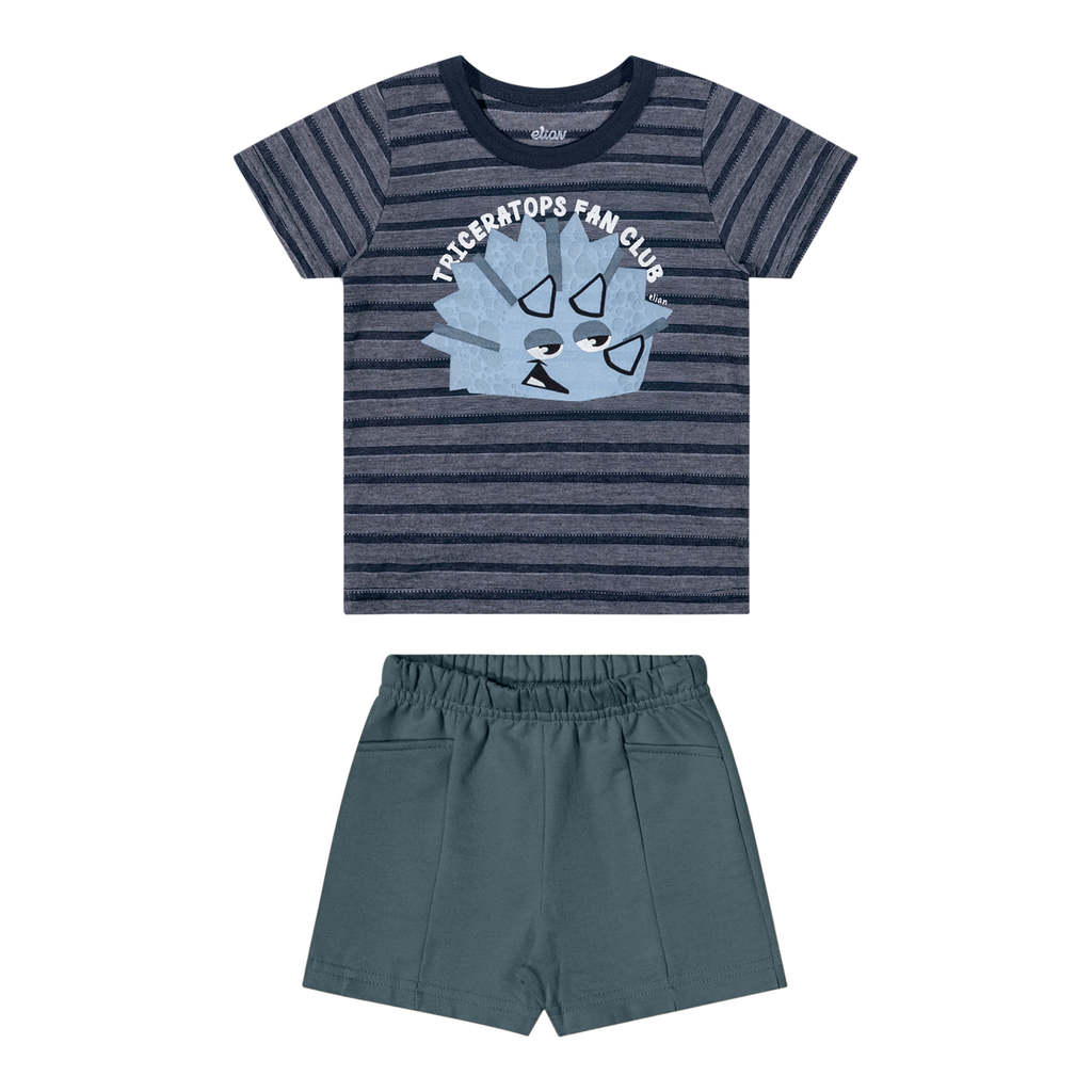 Conjunto Bebê Menino Dino Elian Azul – Conforto e Estilo