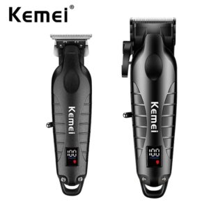 Kemei 2290 2293 Aparador De Cabelo Profissional Sem Fio Para Homens Barbeador E Zero Gapped Set Kit De Corte Elétrico