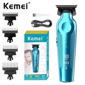 Kemei 2299 Aparador De Cabelo Profissional Sem Fio Zero Gapped Clippers Recarregáveis Barbeador Máquina De Corte Com Acabamento Elétrico