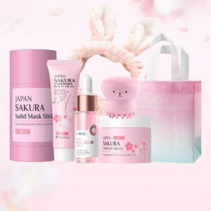 LAIKOU Sakura Skincare Set Glow Radiance Smooth Linhas Finas Iluminando O Tom Da Pele