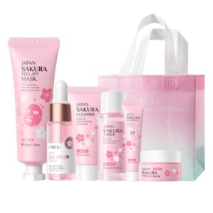LAIKOU Sakura Conjunto De Cuidados Com A Pele Anti-Oxidação Brilho Suave Linhas Finas Refinar Textura Da Presente De Ani