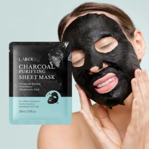 Máscara Purificadora De Carvão LAIKOU , Limpeza Suave , Hidratante Para Tez Orvosa 30ml/Folha