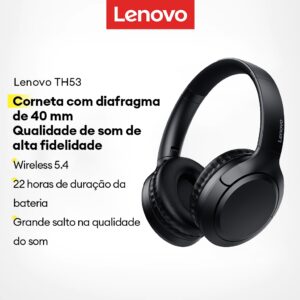 Fone Lenovo TH53 Bluetooth Gaming Baixa Latência 22h Bateria