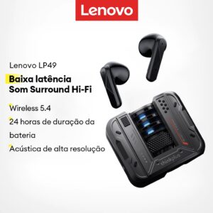 Fone Lenovo LP49 Bluetooth Cancelamento de Ruído - Imersão Sonora