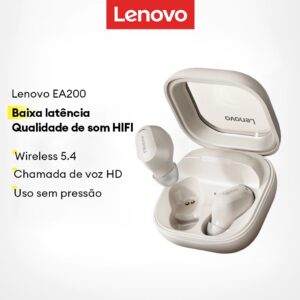 Fone de Ouvido Bluetooth Lenovo EA200 Baixa Latência TWS