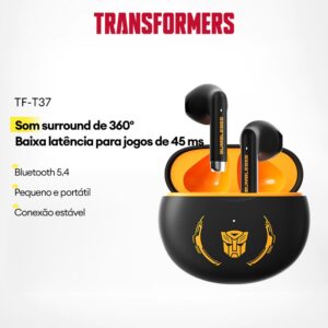 Fone Bluetooth Transformers TF-T37 Gamer Surround 360° Low Latency
