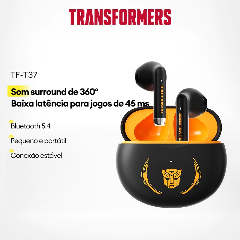 Fone Bluetooth Transformers TF-T37 - Som Imersivo para Jogos 1 Fone Bluetooth Transformers TF-T37 Gamer Surround 360° Low Latency