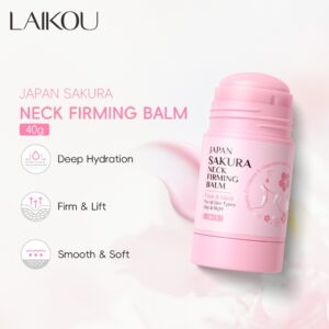 LAIKOU Japão Sakura Bálsamo Firmador De Pescoço 40g Suave Suaviza A Textura Da Pele Mesmo Tom De Vitamina C Niacinamida