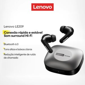Fones Bluetooth Lenovo LE209 - Baixa Latência
