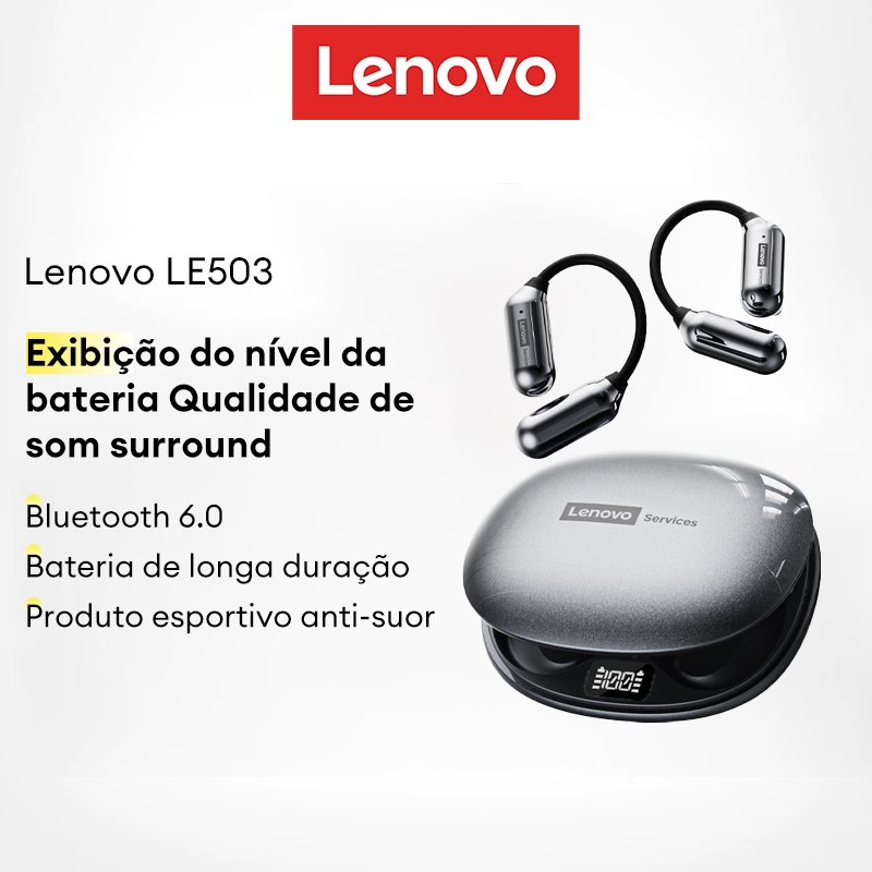 Fone de Ouvido Lenovo LE503 TWS Esportivo Display LED HiFi 1 Fone de Ouvido Lenovo LE503 TWS Esportivo Display LED HiFi