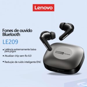 Lenovo LE209 Fones de Ouvido Bluetooth Cancelamento de Ruído Pop-Up IPX5 - Conexão Sem Interrupção, Baixa Latência