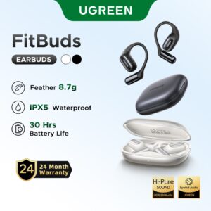 UGREEN FitBuds Fones De Ouvido Abertos TWS Esportivos 28H Playtime | IPX5 À Prova D'água Bluetooth 6.0