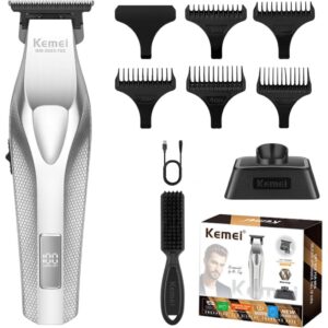 Kemei 3023-702 Zero Gapped Aparador De Cabelo Sem Fio Profissional Máquina De Cortar Masculino Barbeiro Acabamento Recar