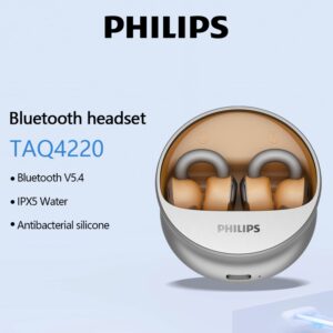 PHILIPS TAQ4220 Fones De Ouvido Abertos Bluetooth 5.4 - Design De Clipe De Orelha Fone Esportivo IPX4 À Prova De Suor sili