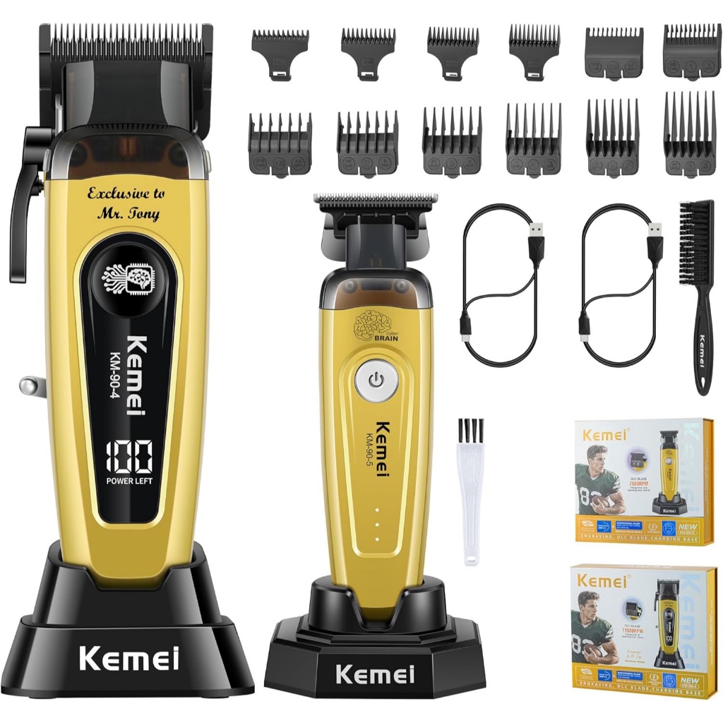 KEMEI Profissional Recarreg?vel M?quina De Cortar Cabelo Dos Homens Sem Fio Barbeiro DLC L?mina Aparador Acabamento El?t 1 Kemei Profissional Recarregável Máquina De Cortar Cabelo Dos Homens Sem Fio Barbeiro DLC Lâmina Aparador Acabamento Elét