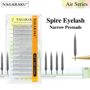NAGARAKU 0.07mm Pináculo Estreito Cílios Postiços Série Air Extensões De Leves De Penas Pré-Fabricadas