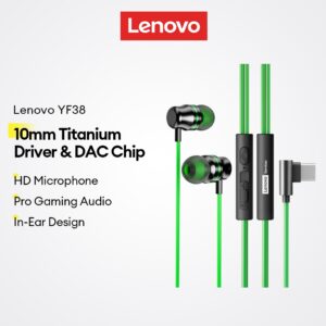 Fone Gamer Lenovo YF38 Tipo-C Driver Titânio com Chip DAC