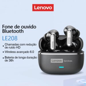 Fone de Ouvido Gamer Lenovo LE208 Baixa Latência Som HiFi