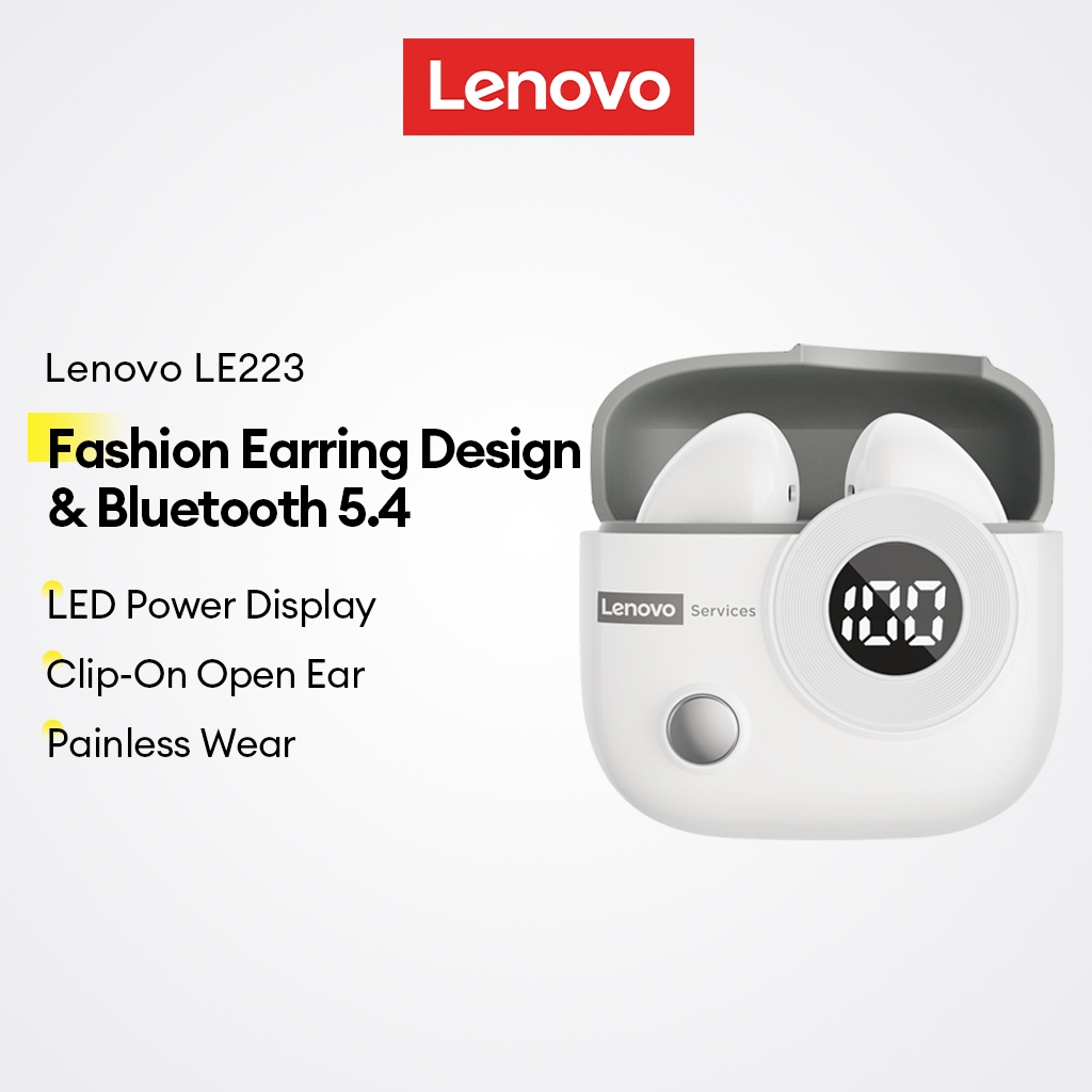 Fone de Ouvido Lenovo LE233 Bluetooth 5.4 Clip-on Open Ear 1 Lenovo LE233 Fones De Ouvido Bluetooth E Clipe Em Sem Fio Com 5.4 Display LED Mais Design De Brinco Fashion