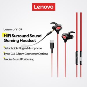 Fone de Ouvido Gamer Lenovo Y109 com Microfone Removível