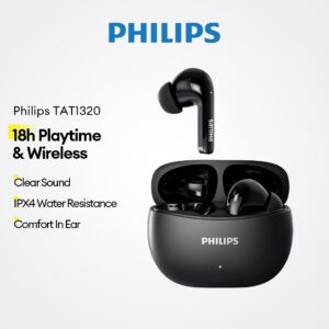 Philips TAT1320 - Fones de Ouvido Bluetooth Sem Fio com Som Hi-Fi, Bateria de 18h, IPX4, Ajuste Personalizado