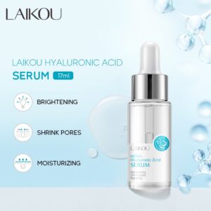 Sérum de ácido hialurônico LAIKOU hidratante redutor de poros removedor de espinhas reparo da maciez da pele 17ml