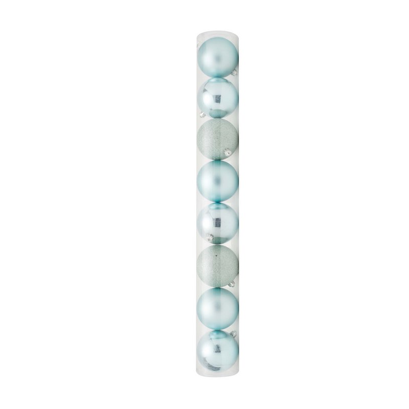 Kit 8 Bolas Decorativas Mint 7cm Rizzo Embalagens 1 Bolas em Tubo Mint 7cm - 08 unidades - Rizzo
