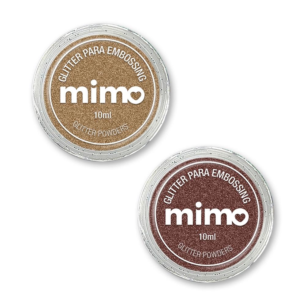 Pó de Embossing Glitterizado Cobre Light e Ouro Sand - Mimo - 2 Unids 1 Pó de Embossing Glitterizado Cobre Light e Ouro Sand - Mimo - 2 Unids