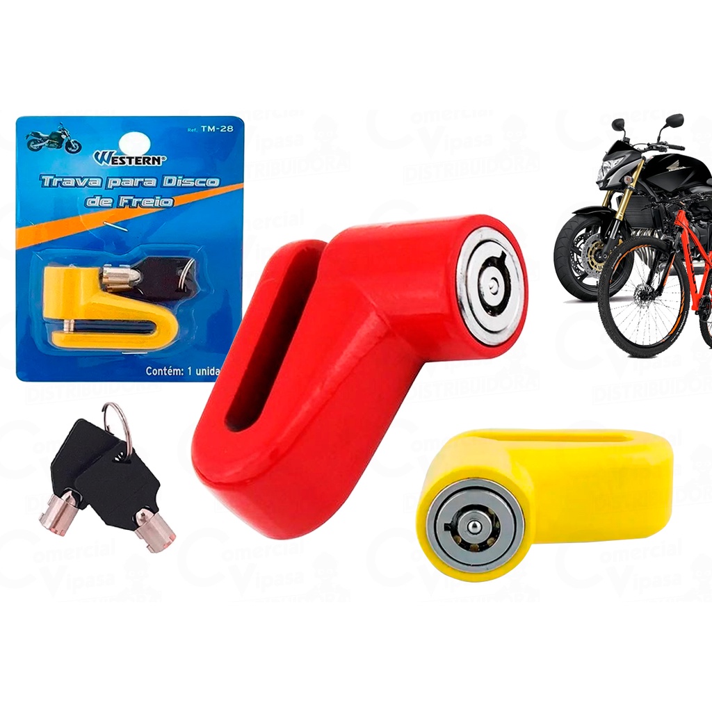 Trava de Disco de Freio Antifurto para Moto e Bicicleta 1 Cadeado Trava Para Disco De Freio Para Moto Bike Bicicleta Motocicleta Antifurto Super Resistente