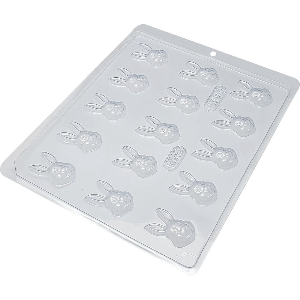 Forma de Acetato BWB Cara de Coelho para Chocolate 5g 1 Forma de Acetato Caracoelho 5g Cód. 206 BWB