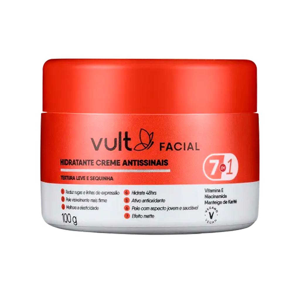 Vult Creme Facial Antissinais 7 em 1 100g - Hidrata??o Profunda e Firmeza 1 Vult Creme Facial Antissinais 7 em 1 100g