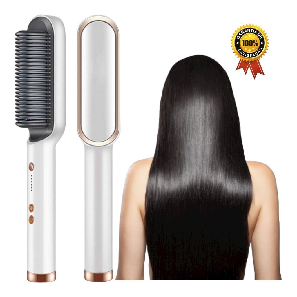 Escova Alisadora 5 Em 1 Temperatura Ajust?vel Bivolt - Cabelos Lisos e Brilhantes 1 Escova Alisadora 5 Em 1 Temperatura Ajustável Bivolt - Cabelos Lisos e Brilhantes