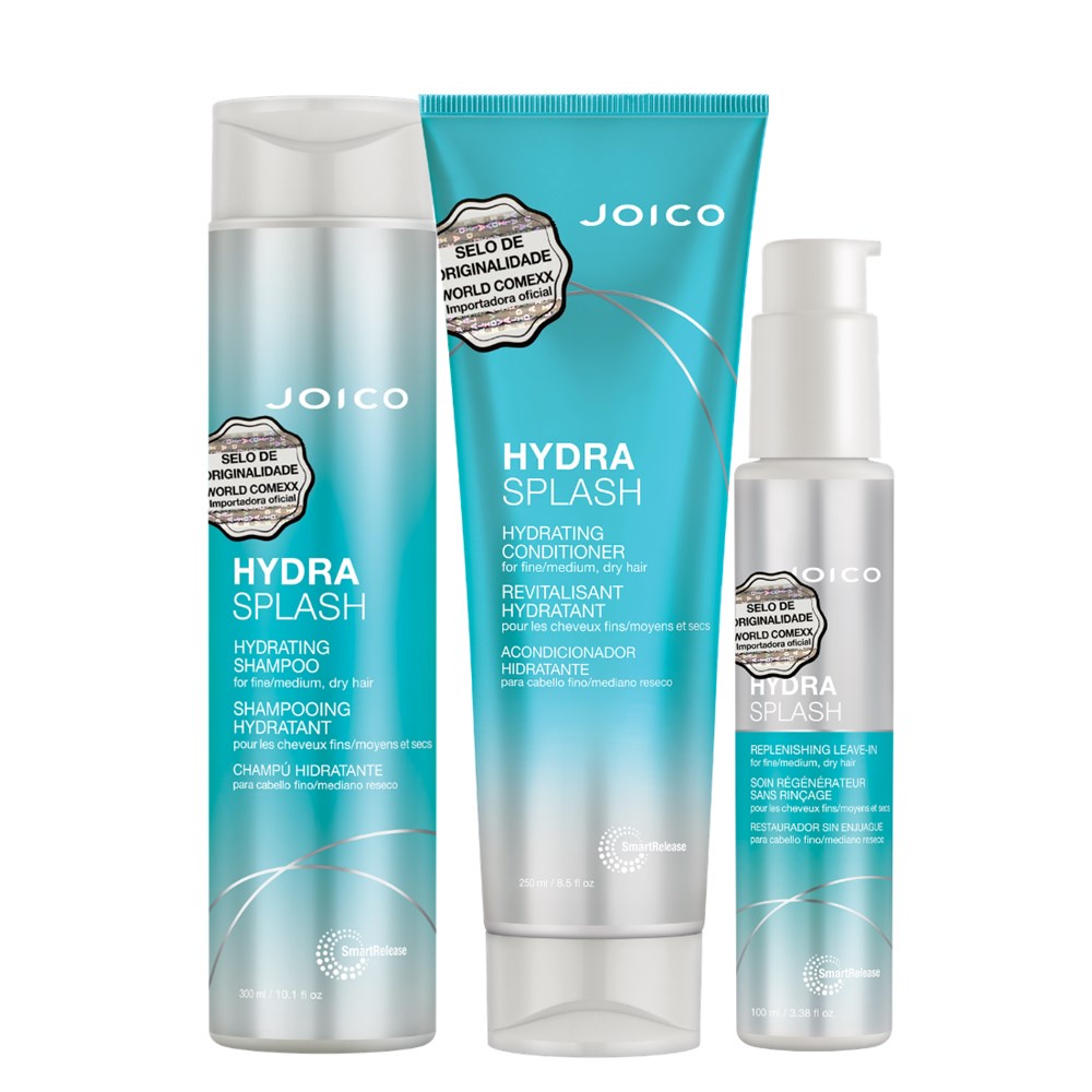 Joico Hydra Splash: Cabelos Finos a Médios Hidratados e Fortalecidos 1 KIT JOICO HYDRA SPLASH HIDRATANTE PARA CABELOS FINOS