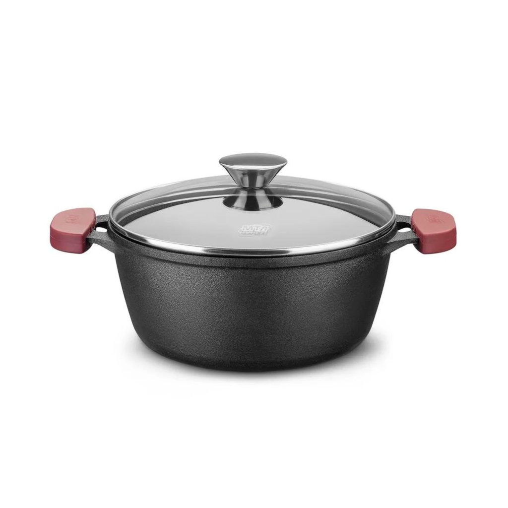 Panela Ca?arola de Ferro Fundido MTA 2,2L com Tampa de Vidro 1 Caçarola de Ferro Fundido MTA 4L com Tampa de Vidro N24