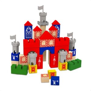 Brinquedo de Montar Brincando de Engenheiro Castelo Medieval 80 Peças Madeira Reflorestada Criatividade - 54621 Xalingo