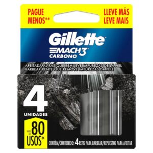 Carga Gillete Mach3 Carbono 4 Unidades