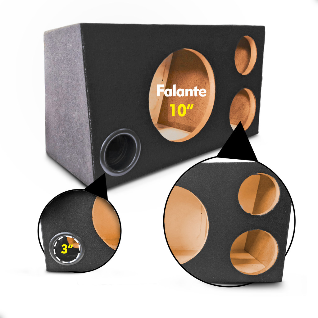 Caixa Trio Som Automotivo 10 Polegadas 38L MDF Premium Vazia 1 Caixa Trio Som Automotivo Falante 10 Polegadas 38 Litros 100% Mdf Qualidade Premium