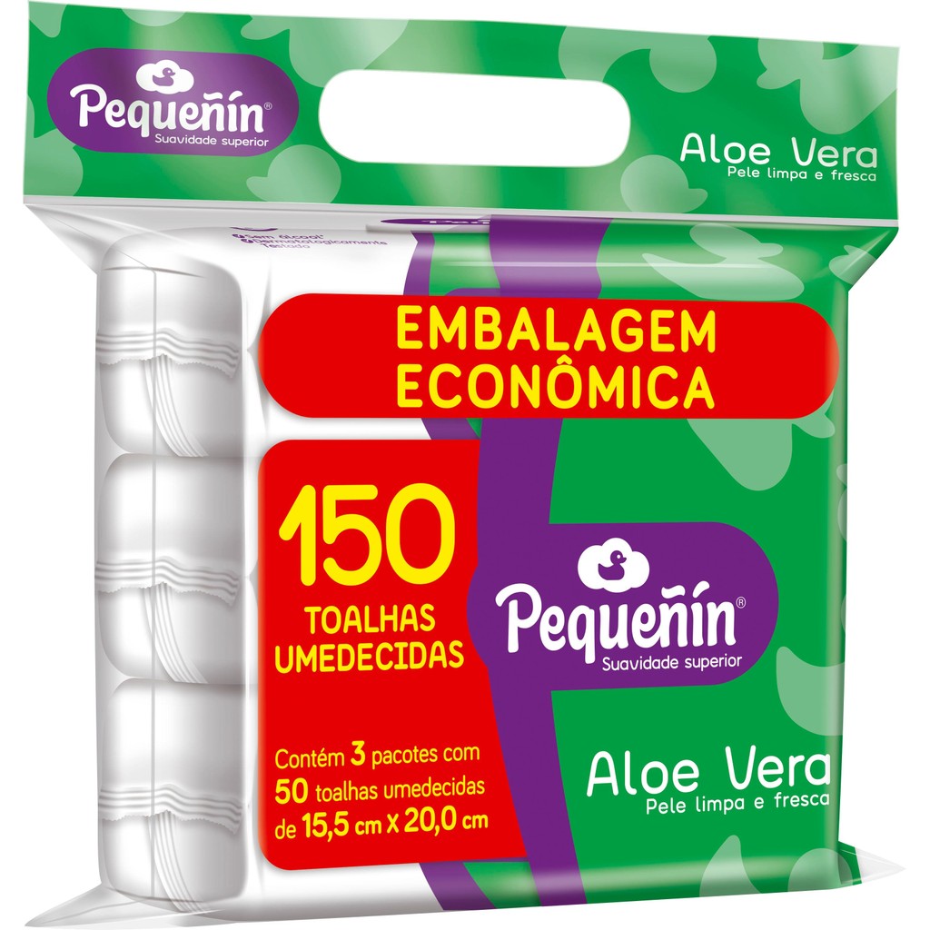 Len?os Umedecidos Peque??n Aloe Vera para Beb? - 150 Unidades 1 Lenços Umedecidos Pequeñin Aloe Vera 150 unidades