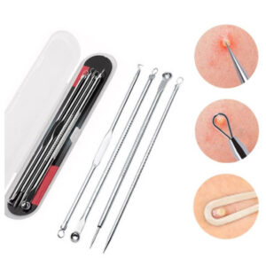 Conjunto com 4unidades de Ferramentas de Beleza Extrator De Acne Removedor De Cravo Espinha Aço Inoxidável