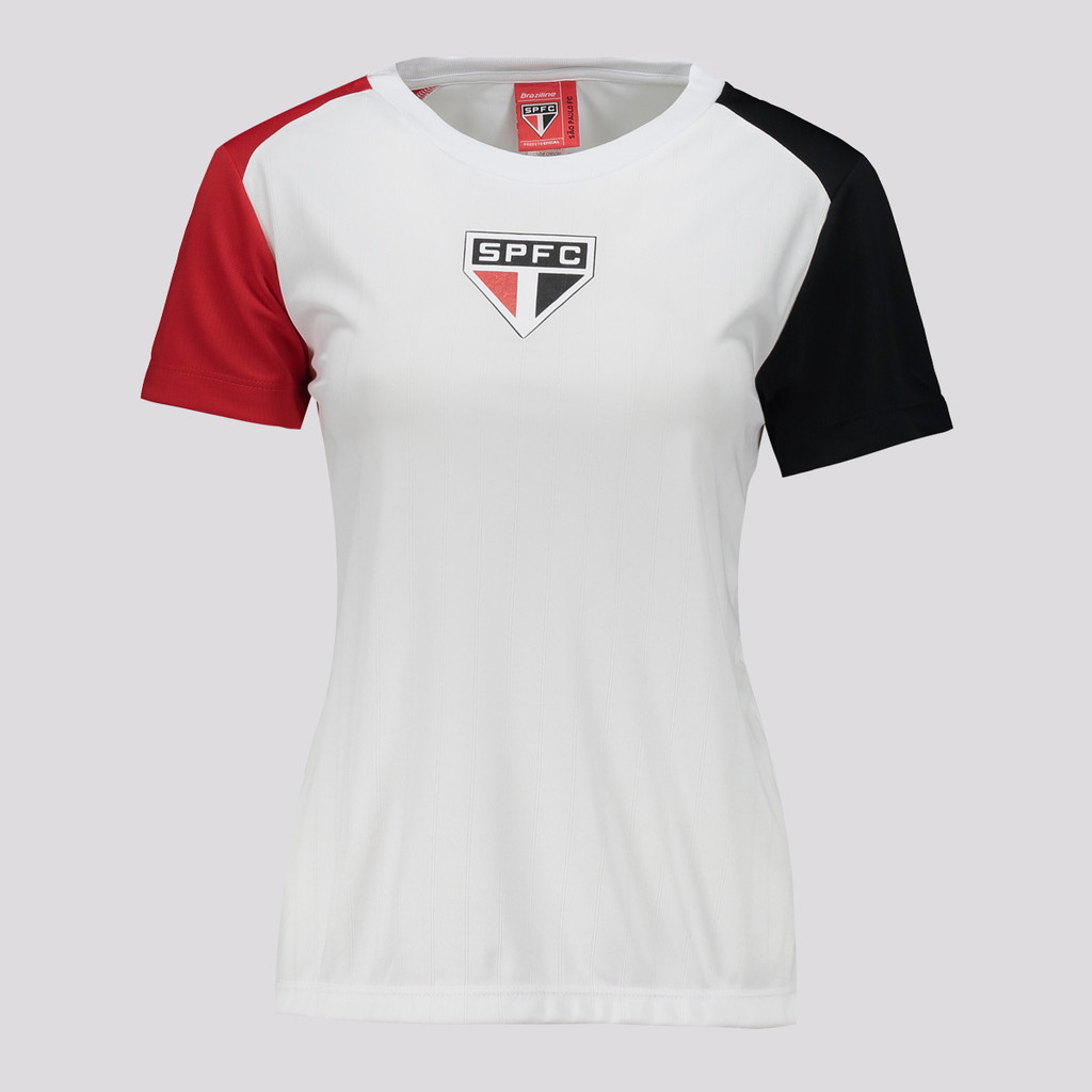 Camisa São Paulo Feminina Entrelaço Branca - Casual 1 Camisa São Paulo Entrelaço Feminina Branca
