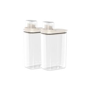 Kit 2 Dispenser Organizador de Lavanderia 2,3L Acrílico Porta Amaciante Sabão em Pó Sabonete Liquido