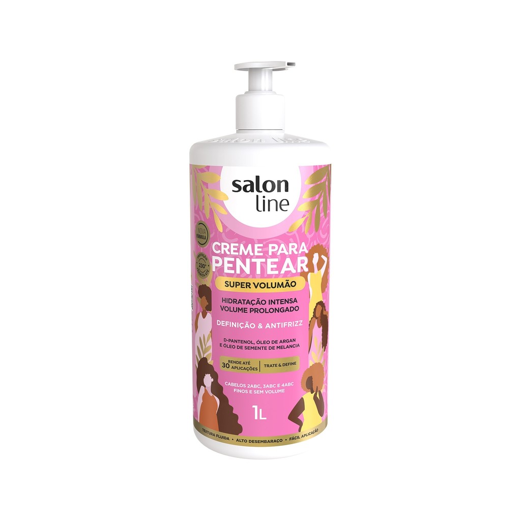 Creme para Pentear Super Volum?o Salon Line 1L - Volume e Defini??o 1 Creme para Pentear Super Volumão Salon Line 1L