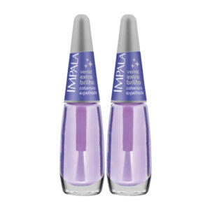 Kit 2 Esmalte Impala Base Verniz Extra Brilho Espelhado