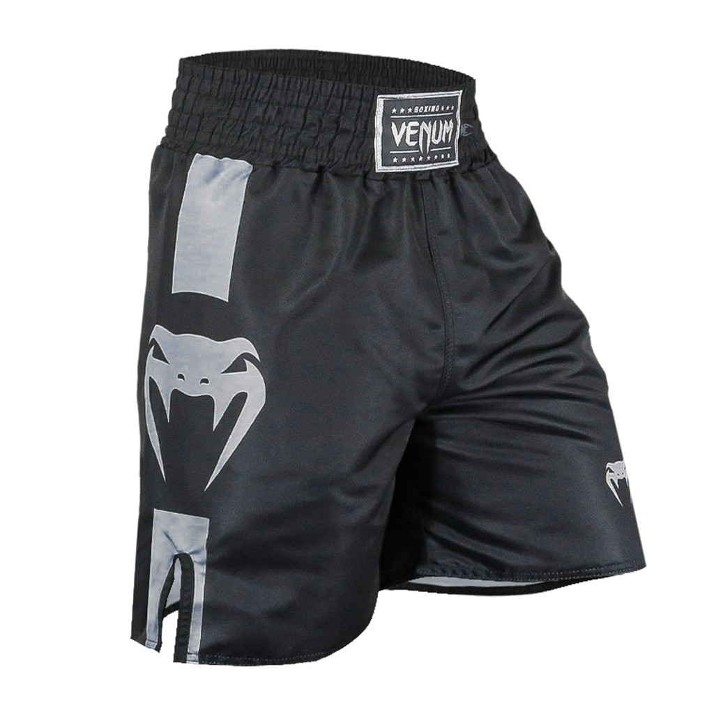 Short Boxe Venum Logo Performance Silver Bermudas Masculinas 1 Short Boxe Venum Logo Performance Silver